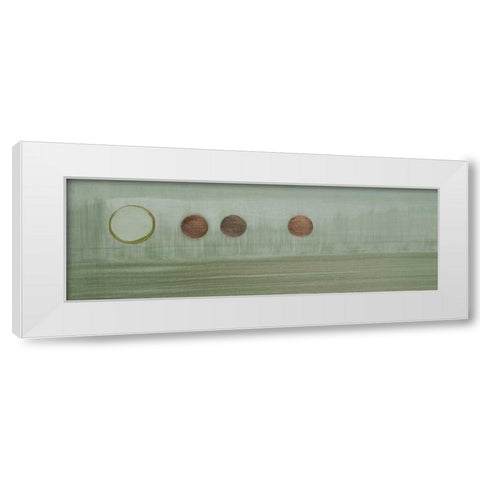 Aqua Drops III White Modern Wood Framed Art Print by Parker, Karen Lorena