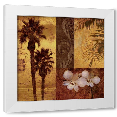 Sunset Beach I White Modern Wood Framed Art Print by Mallett, Keith