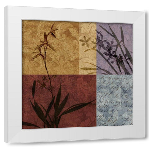 Floral and Still Life Refrain I White Modern Wood Framed Art Print by Mallett, Keith