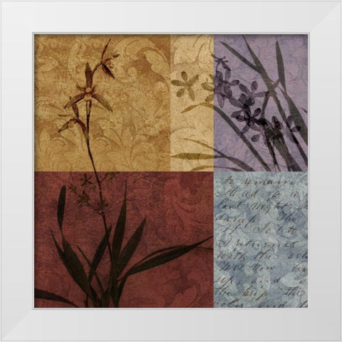 Floral and Still Life Refrain I White Modern Wood Framed Art Print by Mallett, Keith