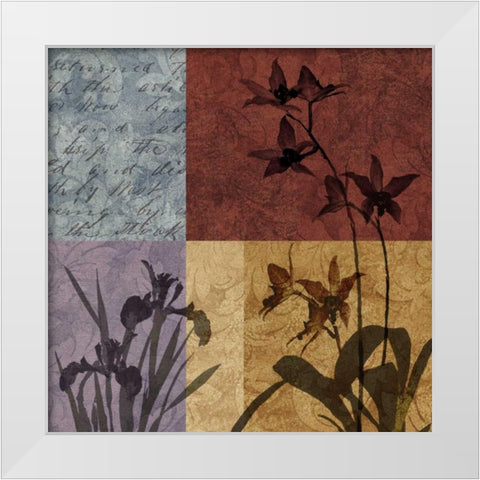 Floral and Still Life Refrain II White Modern Wood Framed Art Print by Mallett, Keith