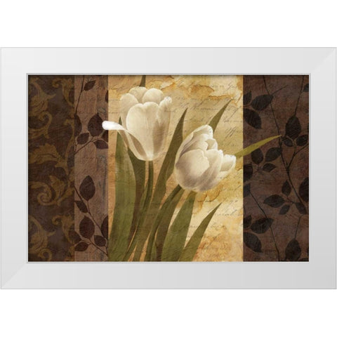 Pavane White Modern Wood Framed Art Print by Mallett, Keith