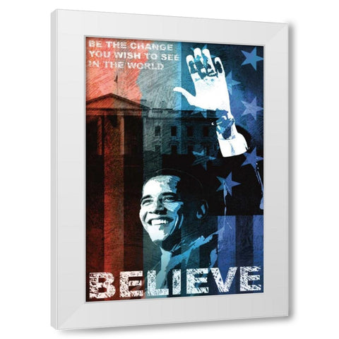 Believe White Modern Wood Framed Art Print by Mallett, Keith