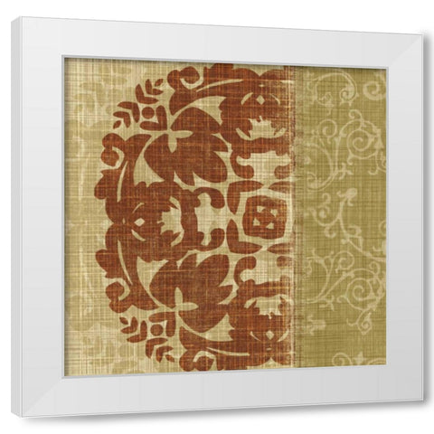 Linen Spice White Modern Wood Framed Art Print by Venter, Tandi