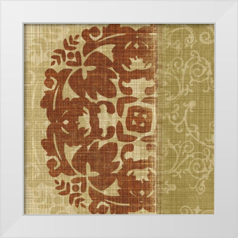 Linen Spice White Modern Wood Framed Art Print by Venter, Tandi