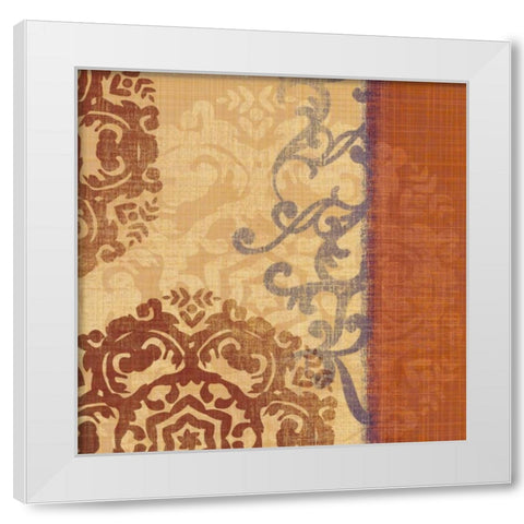 Linen Spice White Modern Wood Framed Art Print by Venter, Tandi