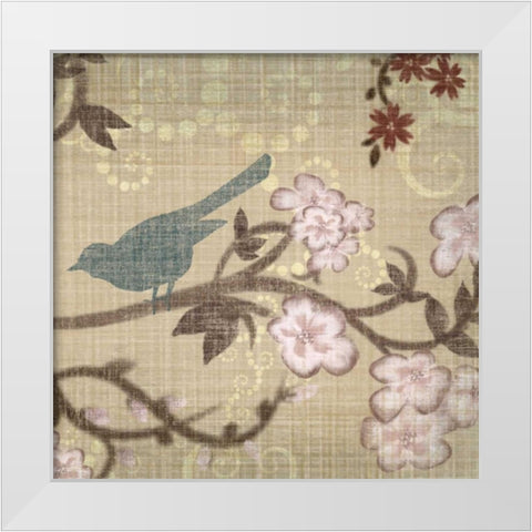 Songbird White Modern Wood Framed Art Print by Venter, Tandi