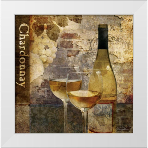 Chardonnay White Modern Wood Framed Art Print by Mallett, Keith