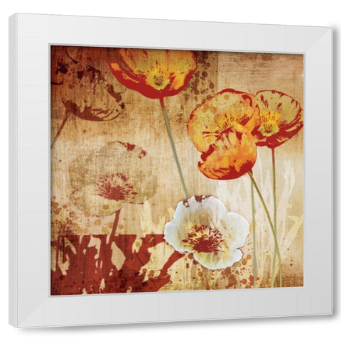 Poppy Heat I White Modern Wood Framed Art Print by Venter, Tandi
