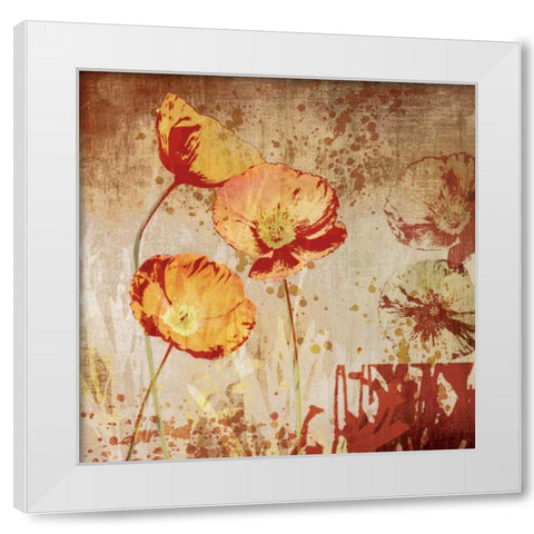 Poppy Heat II White Modern Wood Framed Art Print by Venter, Tandi