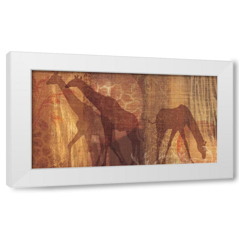 Safari Silhouette III White Modern Wood Framed Art Print by Venter, Tandi