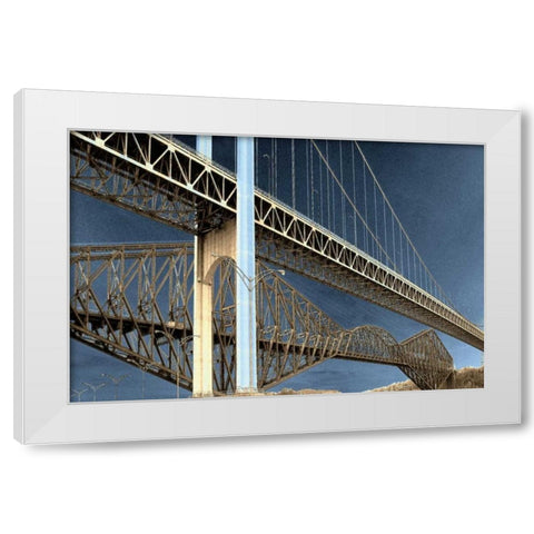 Two Solitudes White Modern Wood Framed Art Print by LOVIT