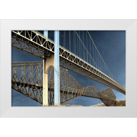 Two Solitudes White Modern Wood Framed Art Print by LOVIT