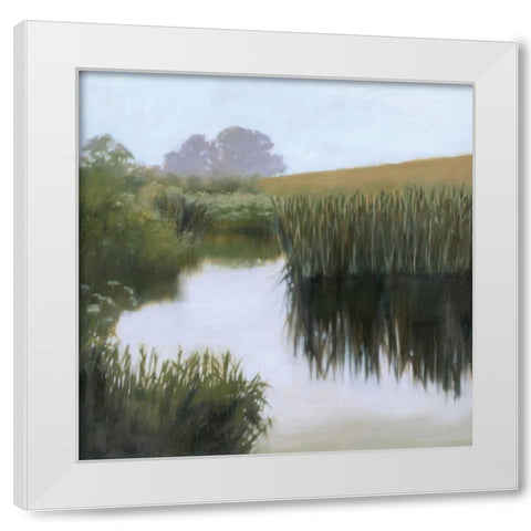 Morning Creekside White Modern Wood Framed Art Print by Lightell, Megan