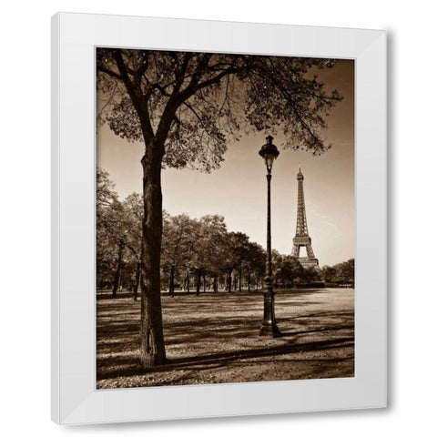 An Afternoon Stroll - Paris I White Modern Wood Framed Art Print by Maihara, Jeff