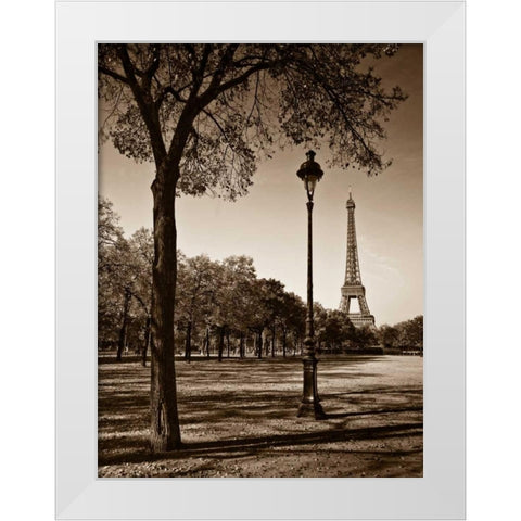 An Afternoon Stroll - Paris I White Modern Wood Framed Art Print by Maihara, Jeff