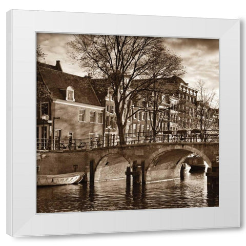 Autumn in Amsterdam II White Modern Wood Framed Art Print by Maihara, Jeff