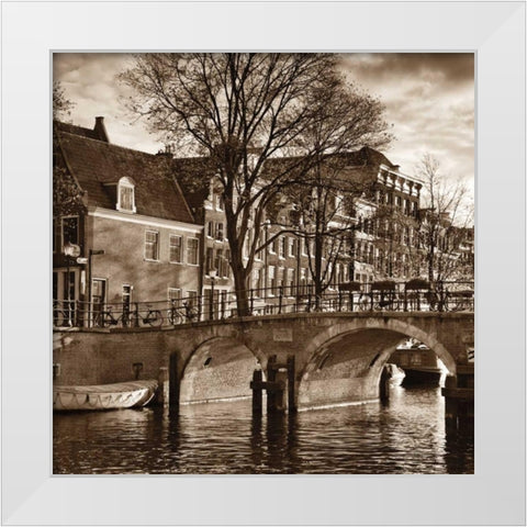 Autumn in Amsterdam II White Modern Wood Framed Art Print by Maihara, Jeff