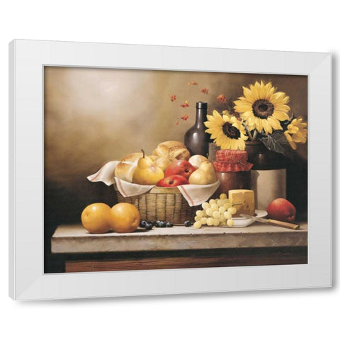 On the Kitchen Table White Modern Wood Framed Art Print by Santos, Victor
