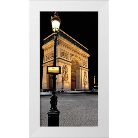 Paris Nights I White Modern Wood Framed Art Print by Maihara, Jeff