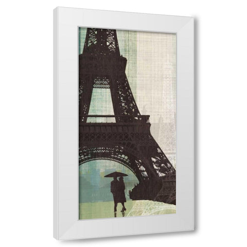 Eiffel Tower I White Modern Wood Framed Art Print by Venter, Tandi