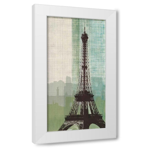 Eiffel Tower II White Modern Wood Framed Art Print by Venter, Tandi