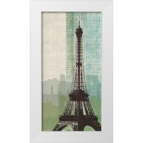 Eiffel Tower II White Modern Wood Framed Art Print by Venter, Tandi