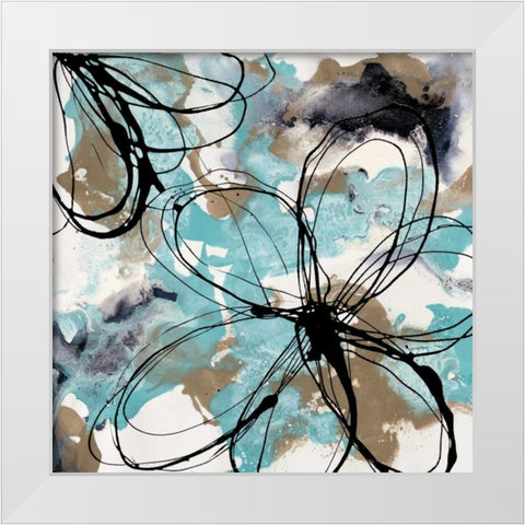 Free Flow II White Modern Wood Framed Art Print by Barnes, Natasha