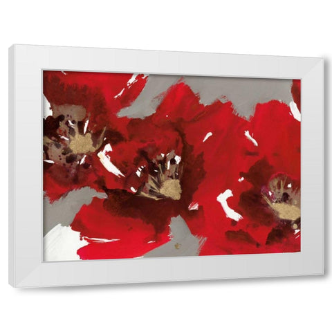 Red Poppy Forest I White Modern Wood Framed Art Print by Barnes, Natasha