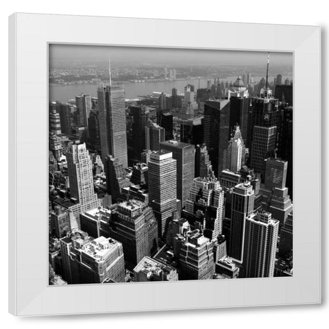 Manhattan to Brooklyn White Modern Wood Framed Art Print by Craig, Jordan