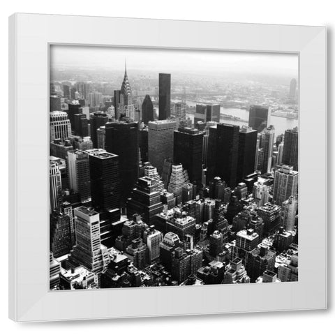 Manhattan and the Hudson White Modern Wood Framed Art Print by Craig, Jordan