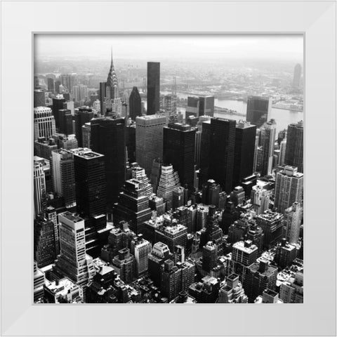 Manhattan and the Hudson White Modern Wood Framed Art Print by Craig, Jordan
