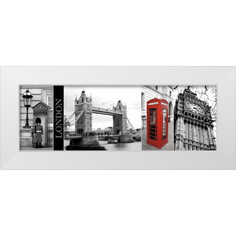 A Glimpse of London White Modern Wood Framed Art Print by Maihara, Jeff