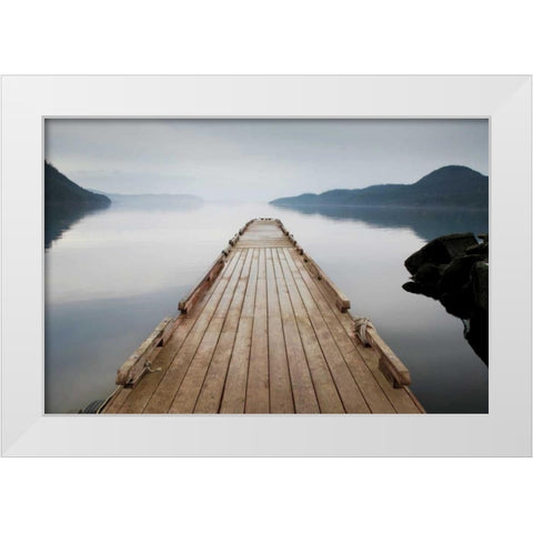 Off Orcas Island White Modern Wood Framed Art Print by Cahill, Michael