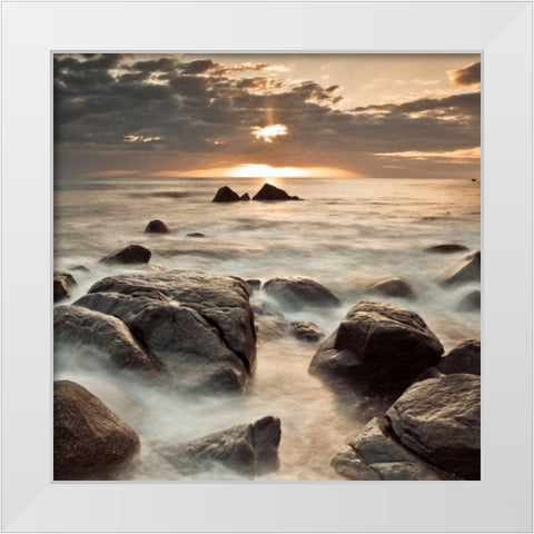 Midnight Sunrise White Modern Wood Framed Art Print by Frank, Assaf