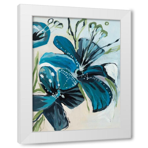 Flowers of Azure I White Modern Wood Framed Art Print by Maritz, Angela