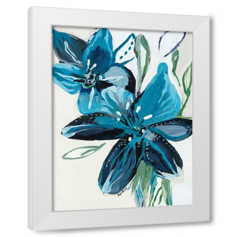 Flowers of Azure II White Modern Wood Framed Art Print by Maritz, Angela