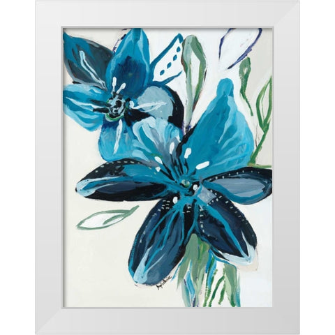 Flowers of Azure II White Modern Wood Framed Art Print by Maritz, Angela