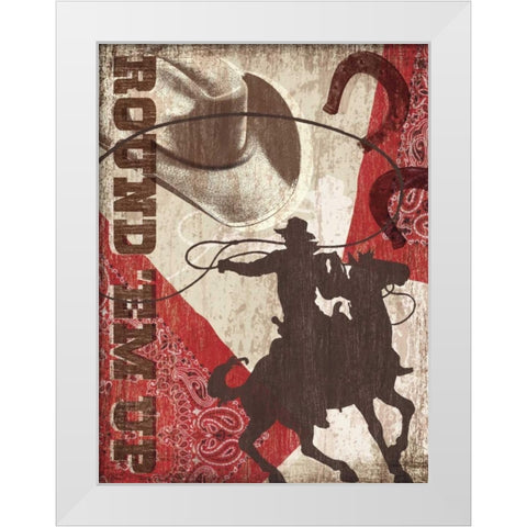Round Em Up White Modern Wood Framed Art Print by Venter, Tandi