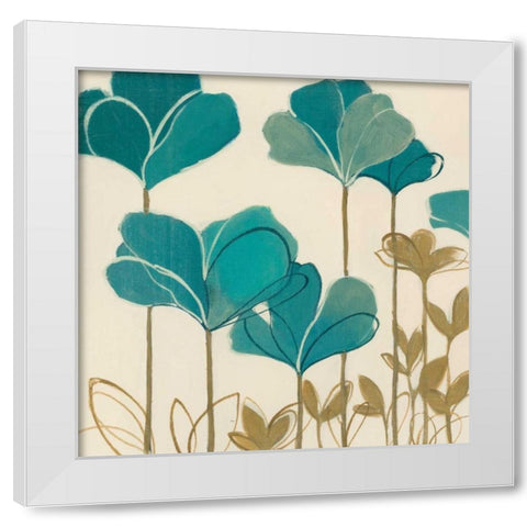Ladybug Flowers II White Modern Wood Framed Art Print by MARIA