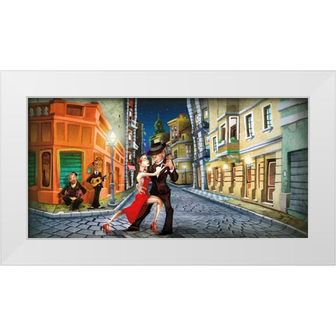 Tango White Modern Wood Framed Art Print by Perez, Adam