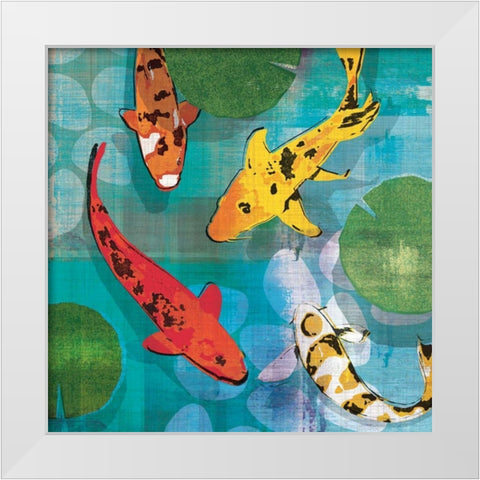 Lucky Koi I White Modern Wood Framed Art Print by Venter, Tandi