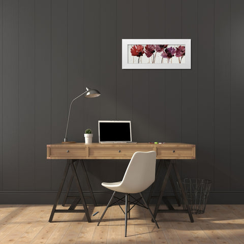 Blushing Blooms White Modern Wood Framed Art Print by Barnes, Natasha