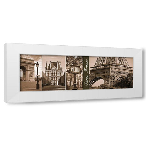 A Glimpse of Paris  White Modern Wood Framed Art Print by Maihara, Jeff