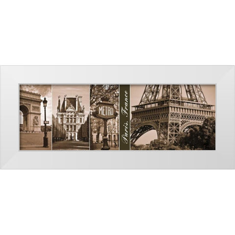 A Glimpse of Paris  White Modern Wood Framed Art Print by Maihara, Jeff