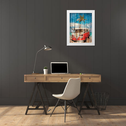 La Playa White Modern Wood Framed Art Print by Sola, Bresso