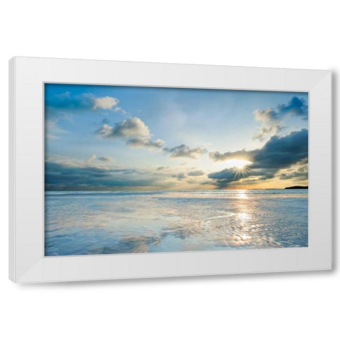 Taylor Bay White Modern Wood Framed Art Print by Bellyk, Daniel J.