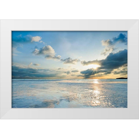 Taylor Bay White Modern Wood Framed Art Print by Bellyk, Daniel J.