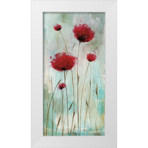 Splash Poppies I White Modern Wood Framed Art Print by Brink, Catherine
