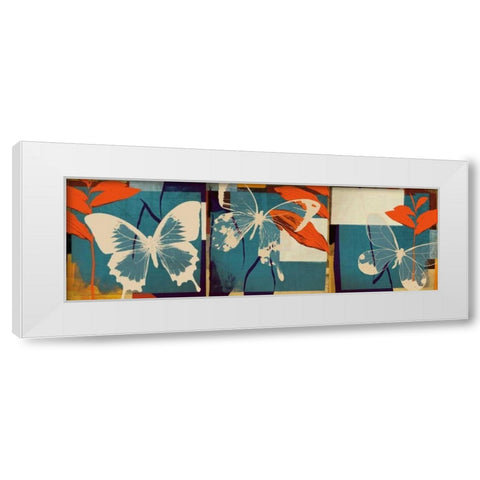 Butterflies Viola White Modern Wood Framed Art Print by NOAH